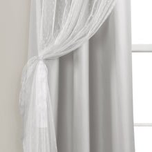 Load image into Gallery viewer, Cottage Polka Dot Sheer Window Curtain Panel Set
