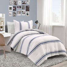 Cargar imagen en el visor de la galería, Farmhouse Stripe Reversible Comforter Set
