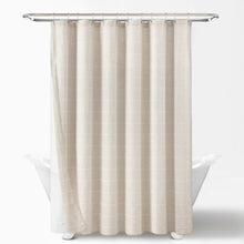 Cargar imagen en el visor de la galería, Farmhouse Textured Sheer With Peva Lining Shower Curtain Set
