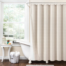 Load image into Gallery viewer, Farmhouse Textured Sheer With Peva Lining Shower Curtain Set
