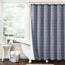 Cargar imagen en el visor de la galería, Farmhouse Textured Sheer With Peva Lining Shower Curtain Set
