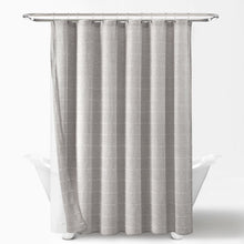 Cargar imagen en el visor de la galería, Farmhouse Textured Sheer With Peva Lining Shower Curtain Set
