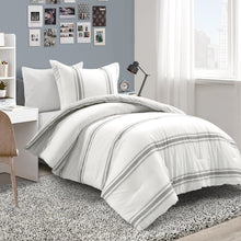 Cargar imagen en el visor de la galería, Farmhouse Stripe Reversible Comforter Set
