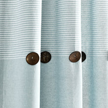 Load image into Gallery viewer, Farmhouse Button Stripe Yarn Dyed Woven Cotton Blend Window Curtain Panel Set
