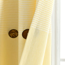 Load image into Gallery viewer, Farmhouse Button Stripe Yarn Dyed Woven Cotton Blend Window Curtain Panel Set
