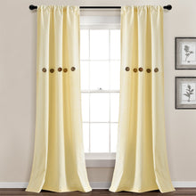 Load image into Gallery viewer, Farmhouse Button Stripe Yarn Dyed Woven Cotton Blend Window Curtain Panel Set
