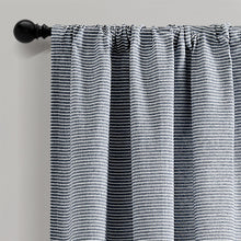 Load image into Gallery viewer, Farmhouse Button Stripe Yarn Dyed Woven Cotton Blend Window Curtain Panel Set
