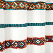 Load image into Gallery viewer, Ava Boho Stripe Tassel Yarn Dyed Recycled Cotton Shower Curtain
