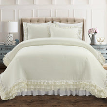 Load image into Gallery viewer, Ella Ruffle Lace 3 Piece Comforter Set
