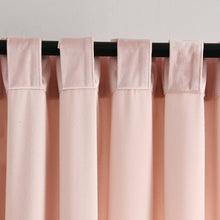 Load image into Gallery viewer, Prima Velvet Solid Back Tab Rod Pocket Light Filtering Window Curtain Panel Set
