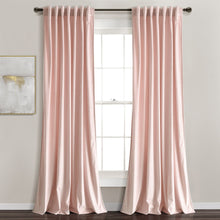 Load image into Gallery viewer, Prima Velvet Solid Back Tab Rod Pocket Light Filtering Window Curtain Panel Set
