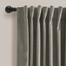 Load image into Gallery viewer, Prima Velvet Solid Back Tab Rod Pocket Light Filtering Window Curtain Panel Set
