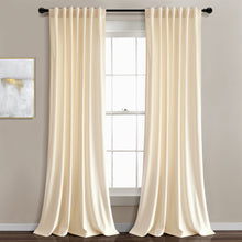 Cargar imagen en el visor de la galería, Prima Velvet Solid Back Tab Rod Pocket Light Filtering Window Curtain Panel Set
