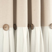 Load image into Gallery viewer, Linen Button Lined 100% Blackout Window Curtain Panel
