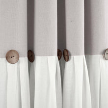 Load image into Gallery viewer, Linen Button Lined 100% Blackout Window Curtain Panel
