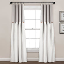 Load image into Gallery viewer, Linen Button Lined 100% Blackout Window Curtain Panel
