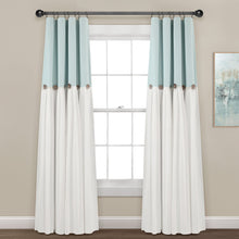 Load image into Gallery viewer, Linen Button Lined 100% Blackout Window Curtain Panel
