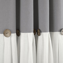 Load image into Gallery viewer, Linen Button Lined 100% Blackout Window Curtain Panel
