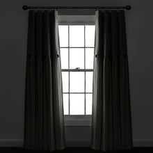 Load image into Gallery viewer, Linen Button Lined 100% Blackout Window Curtain Panel
