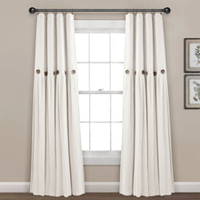 Load image into Gallery viewer, Linen Button Lined 100% Blackout Window Curtain Panel
