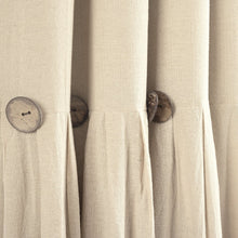 Load image into Gallery viewer, Linen Button Lined 100% Blackout Window Curtain Panel
