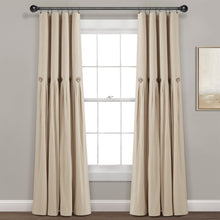 Load image into Gallery viewer, Linen Button Lined 100% Blackout Window Curtain Panel
