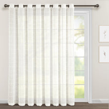 Cargar imagen en el visor de la galería, Farmhouse Textured Grommet Sheer Ultra Wide Window Curtain Panel
