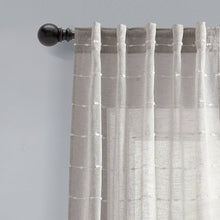 Carregar imagem no visualizador da galeria, Farmhouse Textured Sheer Back Tab Rod Pocket Window Curtain Panel Set
