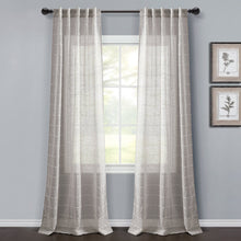 Carregar imagem no visualizador da galeria, Farmhouse Textured Sheer Back Tab Rod Pocket Window Curtain Panel Set
