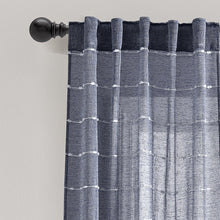 Carregar imagem no visualizador da galeria, Farmhouse Textured Sheer Back Tab Rod Pocket Window Curtain Panel Set
