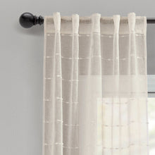 Carregar imagem no visualizador da galeria, Farmhouse Textured Sheer Back Tab Rod Pocket Window Curtain Panel Set
