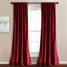 Carregar imagem no visualizador da galeria, Prima Velvet Solid Back Tab Rod Pocket Light Filtering Window Curtain Panel Set
