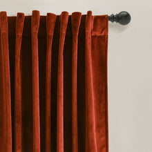 Load image into Gallery viewer, Prima Velvet Solid Back Tab Rod Pocket Light Filtering Window Curtain Panel Set
