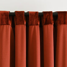 Cargar imagen en el visor de la galería, Prima Velvet Solid Back Tab Rod Pocket Light Filtering Window Curtain Panel Set
