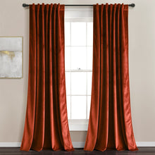 Carregar imagem no visualizador da galeria, Prima Velvet Solid Back Tab Rod Pocket Light Filtering Window Curtain Panel Set
