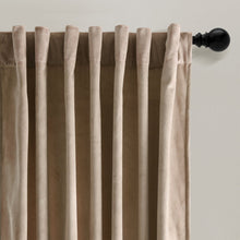 Carregar imagem no visualizador da galeria, Prima Velvet Solid Back Tab Rod Pocket Light Filtering Window Curtain Panel Set
