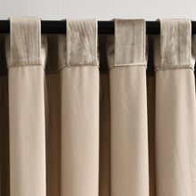 Load image into Gallery viewer, Prima Velvet Solid Back Tab Rod Pocket Light Filtering Window Curtain Panel Set
