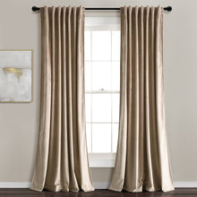 Cargar imagen en el visor de la galería, Prima Velvet Solid Back Tab Rod Pocket Light Filtering Window Curtain Panel Set
