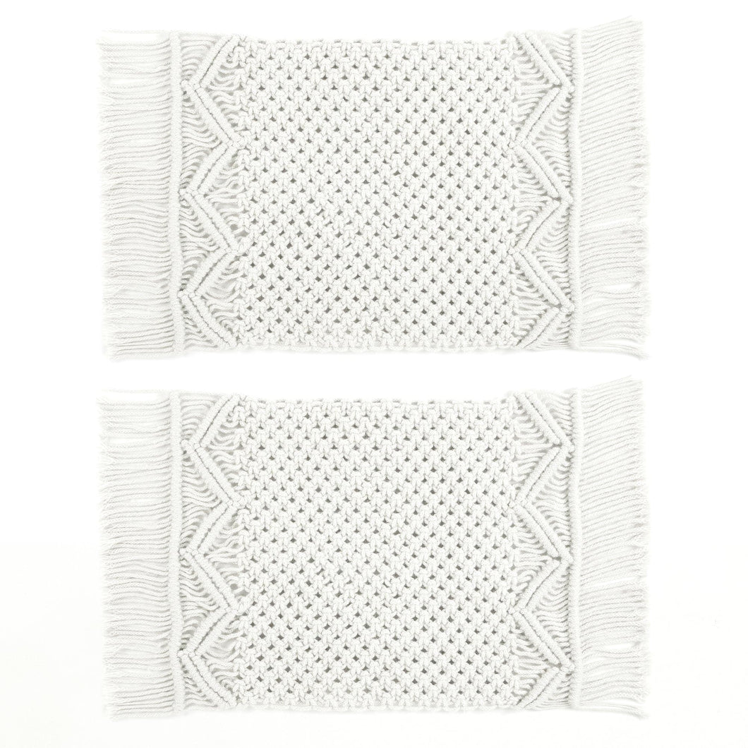 Boho Macrame Indoor/Outdoor Placemat 2-Pack Set