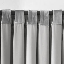 Carregar imagem no visualizador da galeria, Prima Velvet Solid Back Tab Rod Pocket Light Filtering Window Curtain Panel Set
