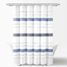 Load image into Gallery viewer, Chic Stripe Yarn Dyed Eco-Friendly Recycled Cotton Blend Shower Curtain
