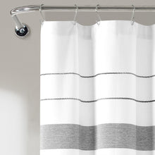 Load image into Gallery viewer, Chic Stripe Yarn Dyed Eco-Friendly Recycled Cotton Blend Shower Curtain
