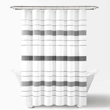 Load image into Gallery viewer, Chic Stripe Yarn Dyed Eco-Friendly Recycled Cotton Blend Shower Curtain
