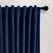 Load image into Gallery viewer, Prima Velvet Solid Back Tab Rod Pocket Light Filtering Window Curtain Panel Set
