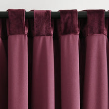 Load image into Gallery viewer, Prima Velvet Solid Back Tab Rod Pocket Light Filtering Window Curtain Panel Set
