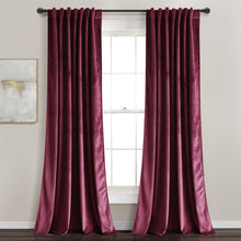 Carregar imagem no visualizador da galeria, Prima Velvet Solid Back Tab Rod Pocket Light Filtering Window Curtain Panel Set
