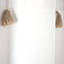 Load image into Gallery viewer, Boho Tassel Stripe Yarn Dyed Recycled Cotton Blend Shower Curtain
