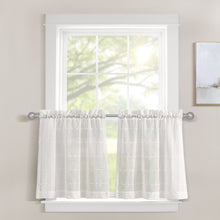 Cargar imagen en el visor de la galería, Farmhouse Textured Sheer Kitchen Window Tiers Set
