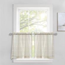 Cargar imagen en el visor de la galería, Farmhouse Textured Sheer Kitchen Window Tiers Set
