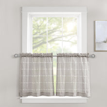 Cargar imagen en el visor de la galería, Farmhouse Textured Sheer Kitchen Window Tiers Set
